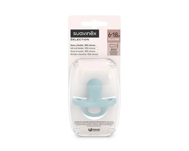 Suzeta fiziologica SX Pro Colour Essence, 6-18 luni, Albastru, 1 bucata, Suavinex