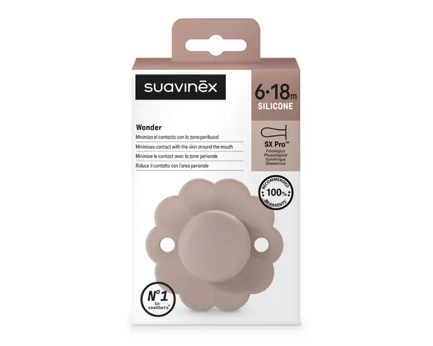 Suzeta fiziologica din silicon SX Pro Wonder, 0 - 6 luni, Roz, 1 bucata, Suavinex