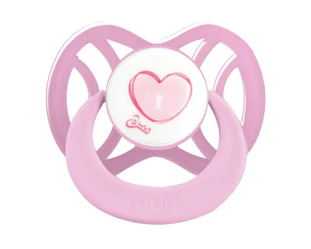 Suzeta ortodontica din silicon, 0-6 luni, roz, PUR 