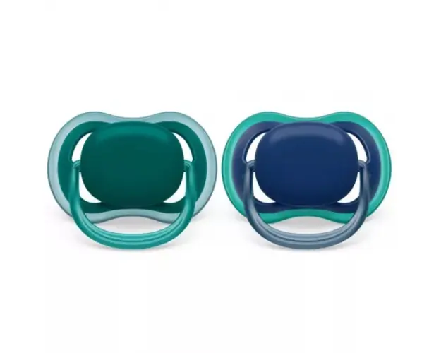 Suzete ultra air, 6-18 luni, 2 bucati, verde/albastru, SCF085/31, Avent