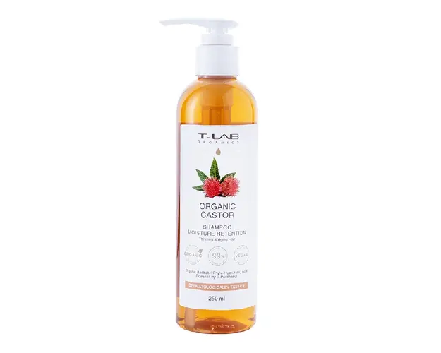 Sampon umiditate Castor Organic, 250ml, T-LAB 