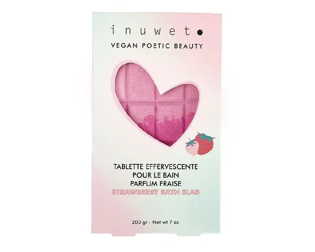 Tableta efervescenta pentru baie, cu parfum de capsuni, 200g, Inuwet