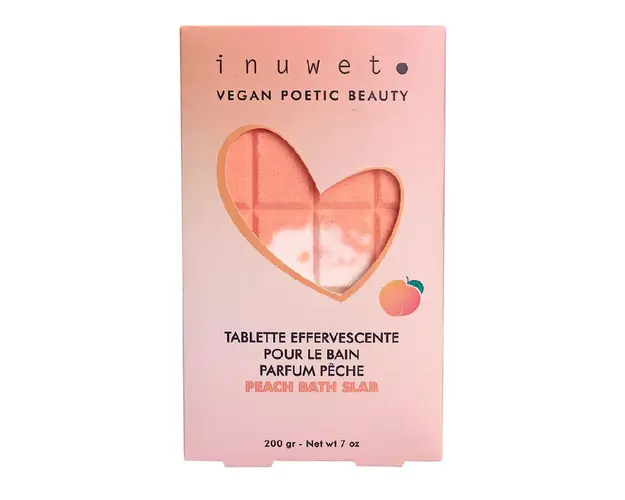Tableta efervescenta pentru baie, cu parfum de piersica, 200g, Inuwet