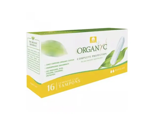 Tampoane din bumbac organic Regular, 16 bucati, Organyc