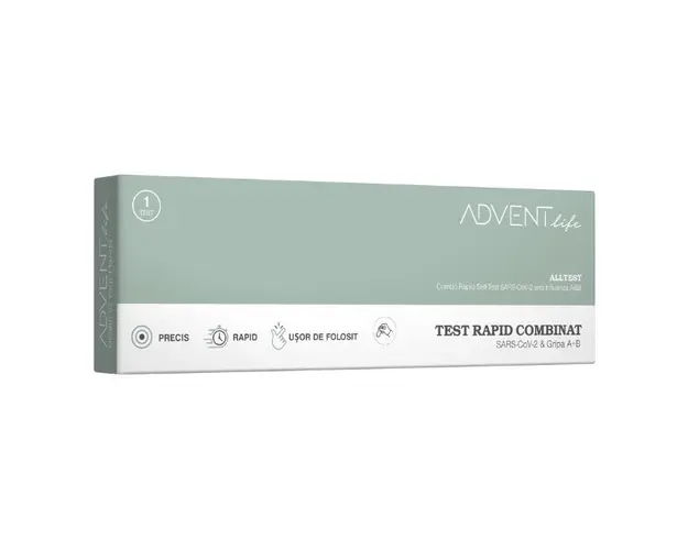 Test rapid combo 3 in 1 pentru Gripa A/B si Covid 19, 1 bucata, Advent Life