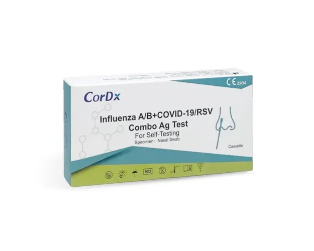 Test rapid combo pentru gripa A/B, Covid19 si RSV, 1 buc, Cordx