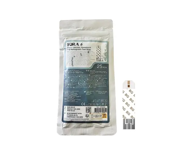 Teste 6 glicemie, hematocrit, hemoglobina plic, 25 bucati, Fora 
