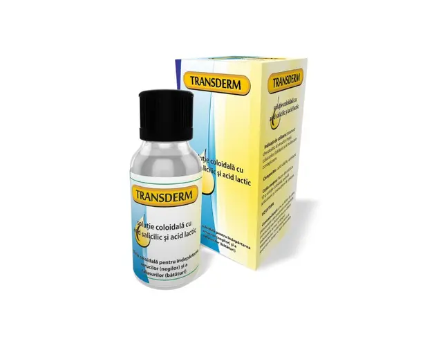 Transderm solutie coloidala pentru indepartarea negilor si bataturilor x 10 g
