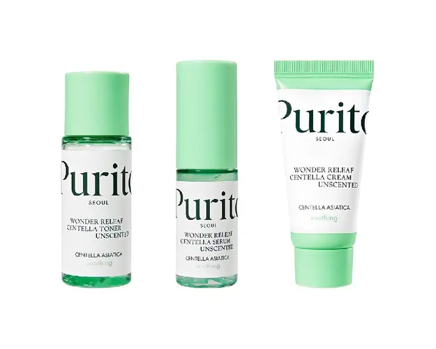 Mini Kit Set Wonder Releaf Centella Unscented, 30*15*15 ml, Purito