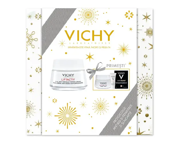 Trusa Xmas Crema de fata antirid pentru ten uscat Liftactiv Supreme, 50 ml, Vichy