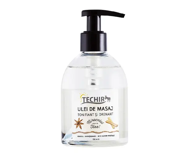 Ulei de masaj tonifiant si drenant, 250 ml, Techir