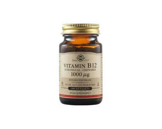 Vitamina B12, 1000 µg Sublingual, 100 tablete, Solgar