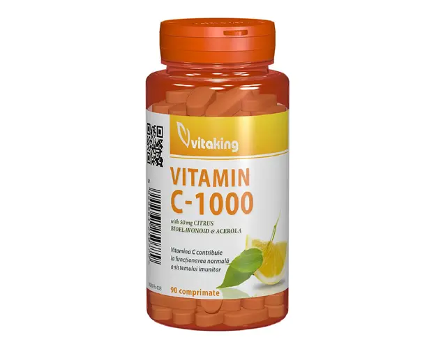 Vitamina C cu Bioflavonoide 1000mg, 90 tablete, VitaKing