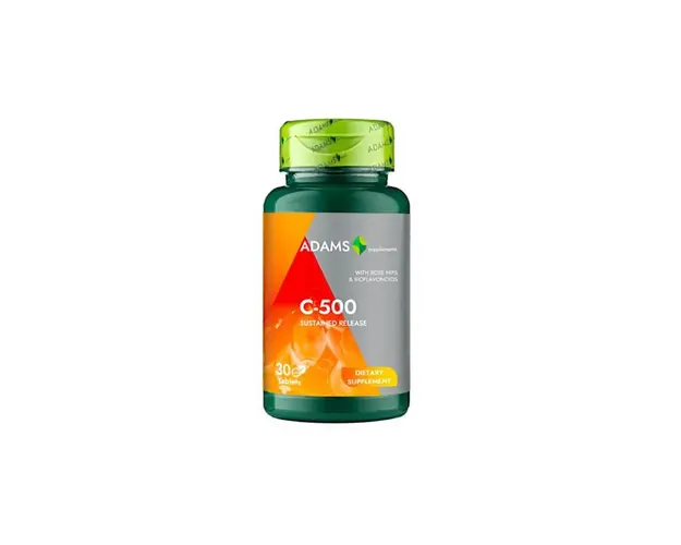 Vitamina C-500 cu Macese, 30 tablete, Adams