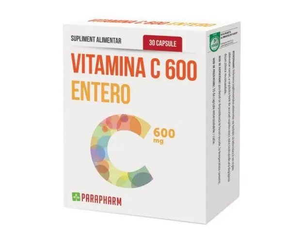 Vitamina C Entero 600mg, 30 capsule, Parapharm