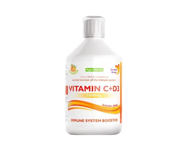 Vitamina C Lichida 1000 Mg + Vitamina D3 + Zinc, 500ml, Swedish Nutra