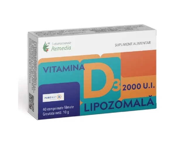 Vitamina D3 2000UI Lipozomala, 40 comprimate, Remedia
