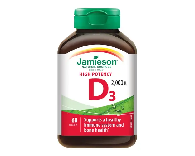 Vitamina D3 50 mcg 2000UI, 60 tablete, Jamieson