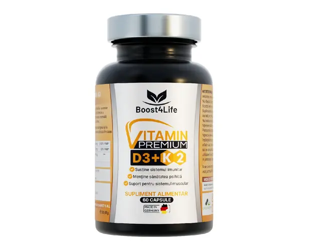 Vitamina D3 + K2 Premium GreenCaps, 60 capsule, Boost4Life