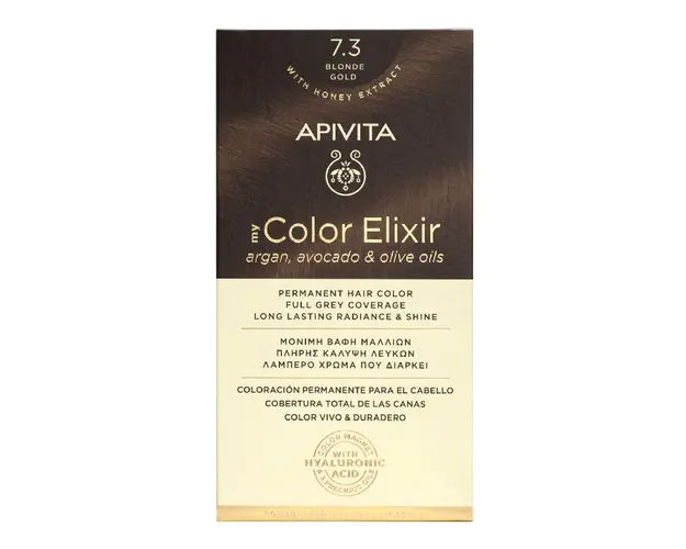 Vopsea de par My Color Elixir, Blonde Gold N7.3, 155 ml, Apivita
