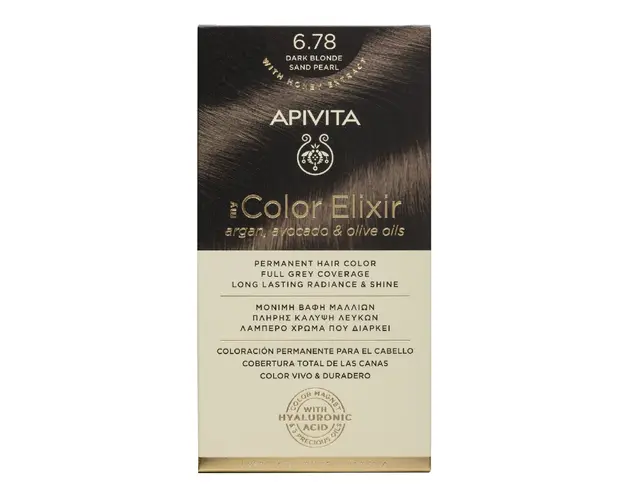 Vopsea de par My Color Elixir Dark Blonde Sand Pearl 6.78, 155 ml, Apivita
