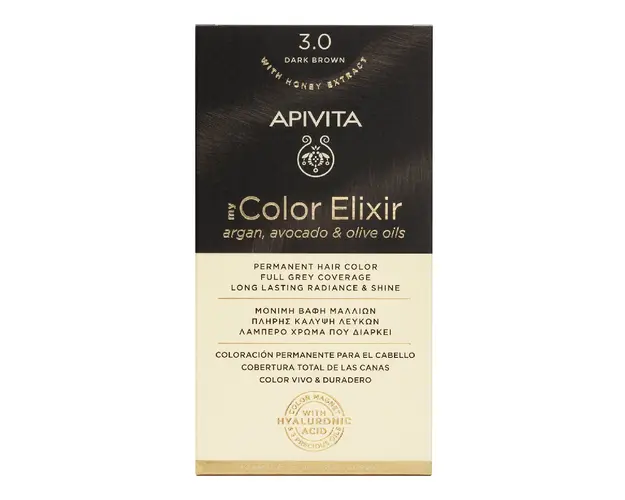 Vopsea de par My Color Elixir, Dark Brown N3.0, 155 ml, Apivita