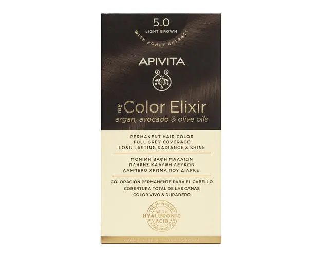 Vopsea de par My Color Elixir, Light Brown N5.0, 155 ml, Apivita