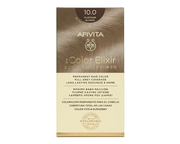 Vopsea de par My Color Elixir, Platinum Blonde N10.0, 155 ml, Apivita