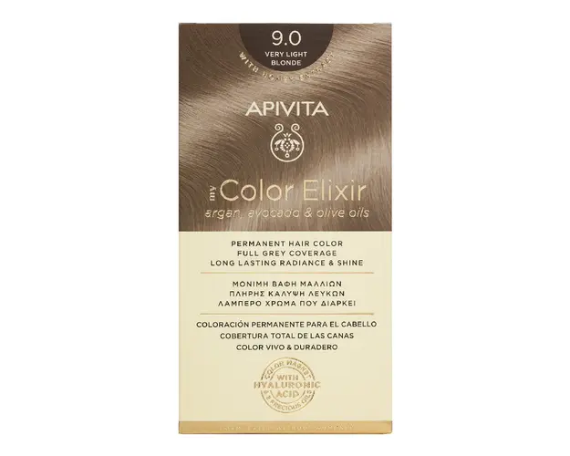Vopsea de par My Color Elixir, Very Light Blonde N9.0, 155 ml, Apivita