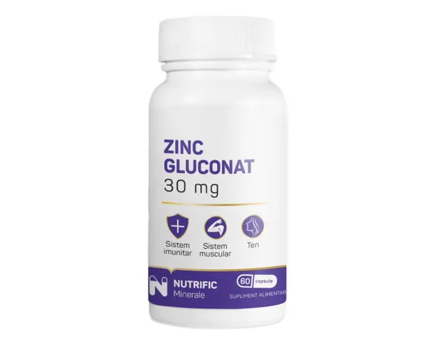Zinc gluconat 30mg, 60 capsule, Nutrific